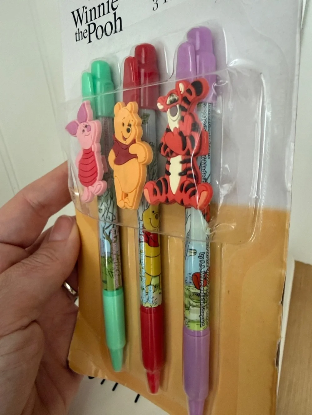 Disney Winnie the Pooh Character Pen Set Rubber Figure